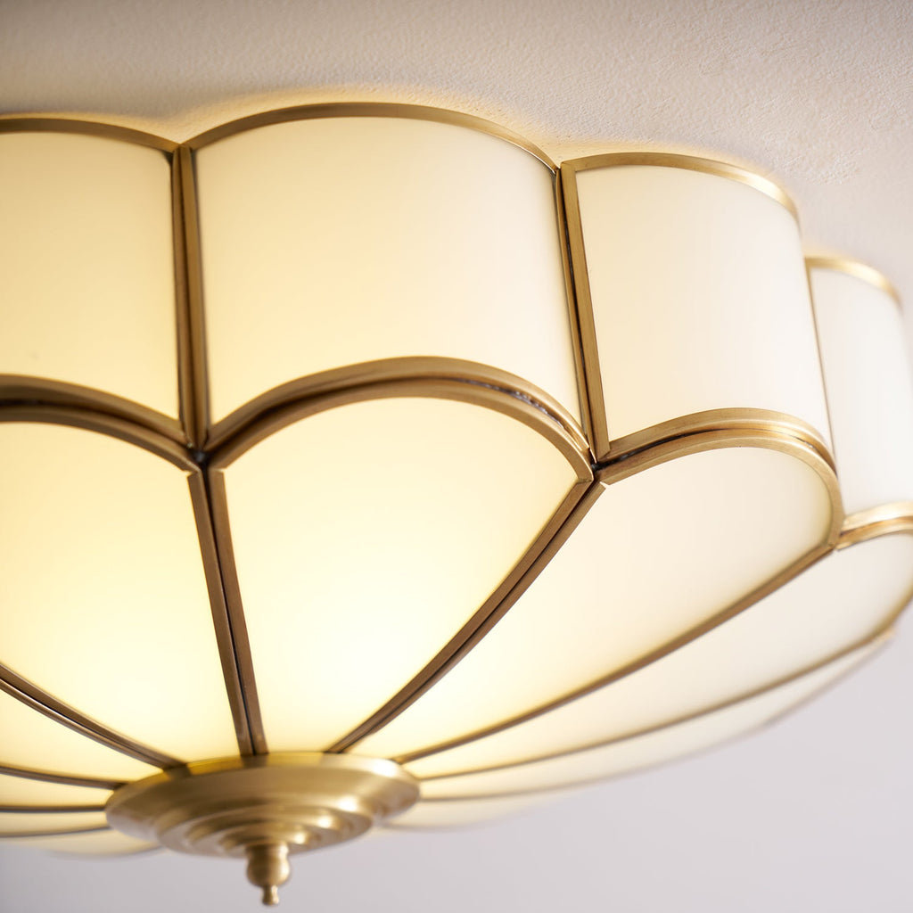 Petal Brass Glass Ceiling Light