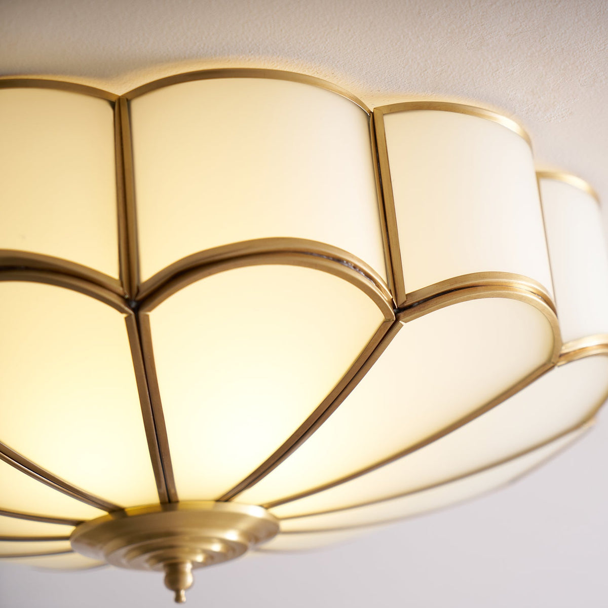 Petal Brass Glass Ceiling Light