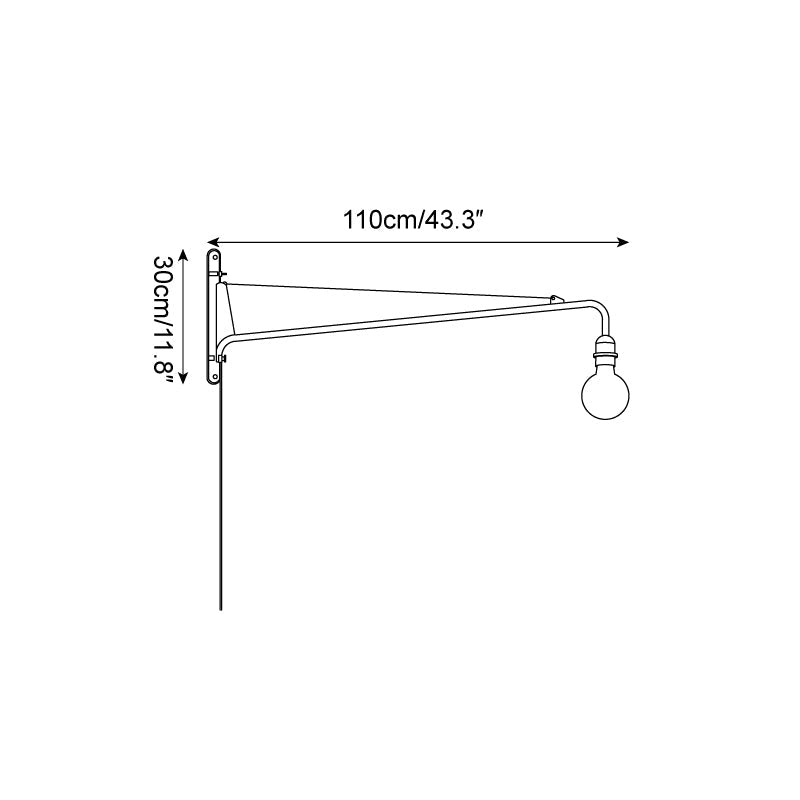 Swing Arm Metal Wall Lamp — product view 5
