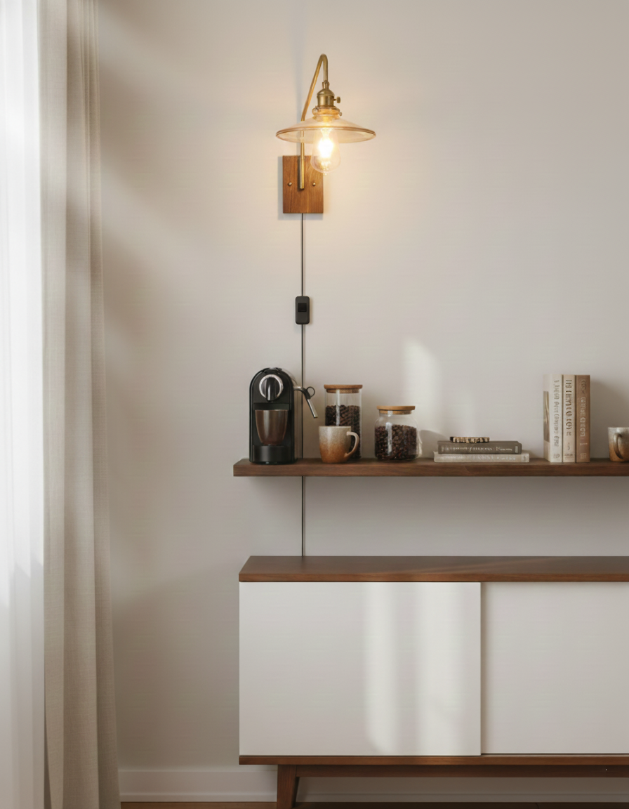 Retro Kelsey Plug In Glass Wall Light — product view 9