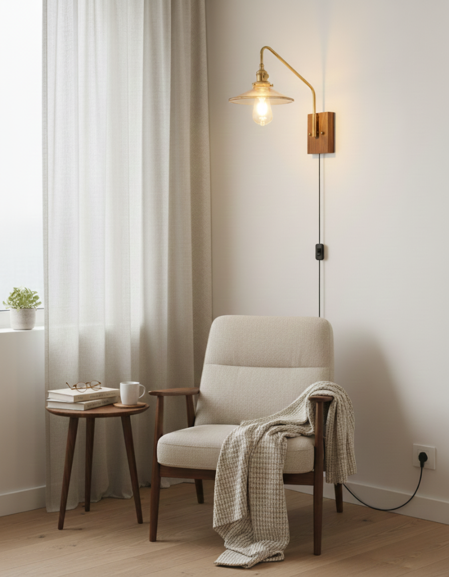 Retro Kelsey Plug In Glass Wall Light — product view 12