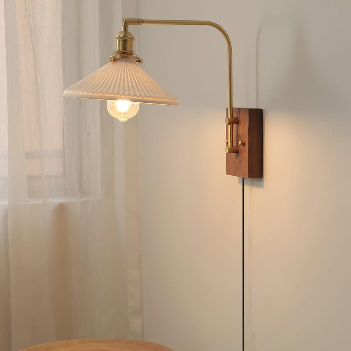 Retro Kelsey Plug In Glass Wall Light — product view 2