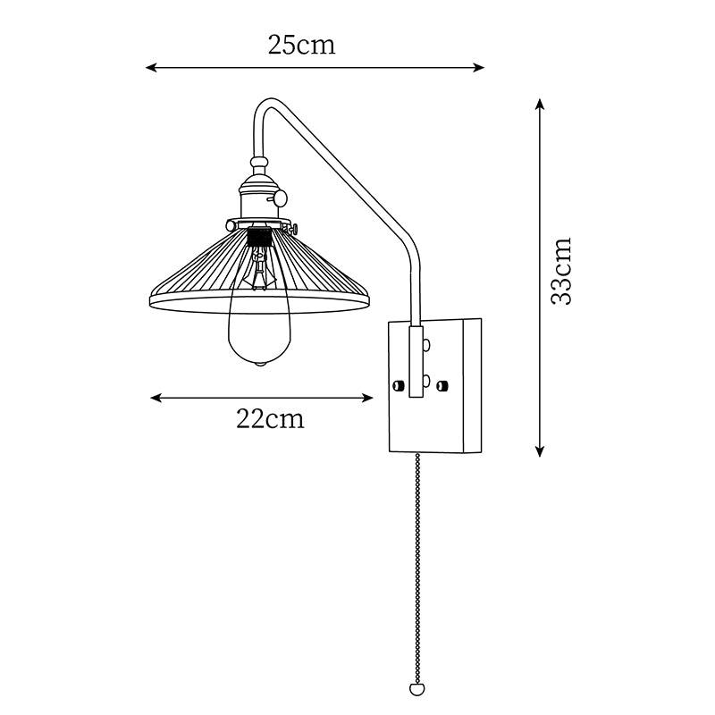 Retro Kelsey Plug In Glass Wall Light — product view 6