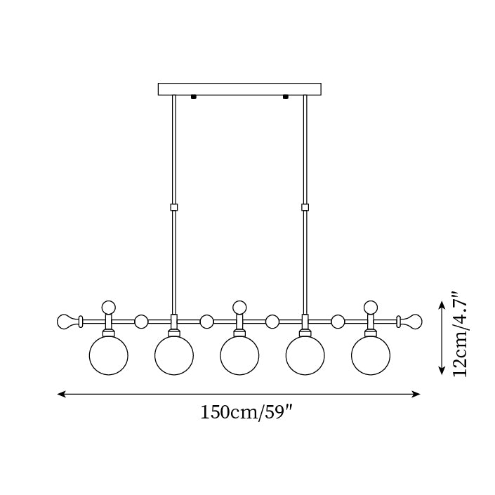 Retro Satilla Glass Chandelier — product view 6
