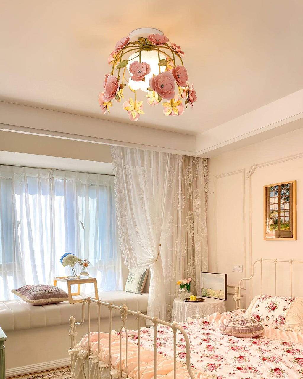 Romantische Flowers Glass Ceiling Light — product view 4