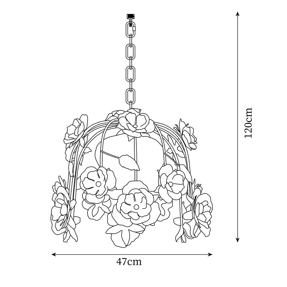 Romantische Flowers Glass Pendant Lamp — product view 5