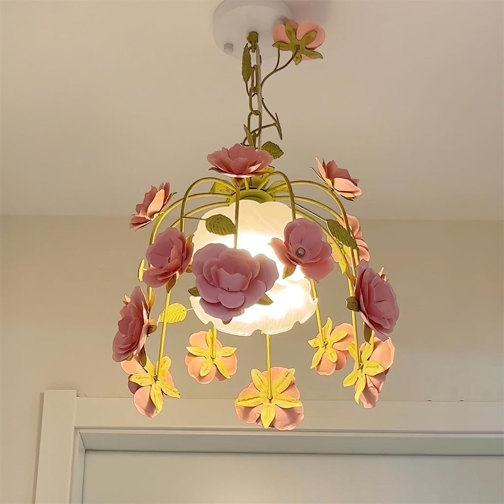 Romantische Flowers Glass Pendant Lamp — product view 4