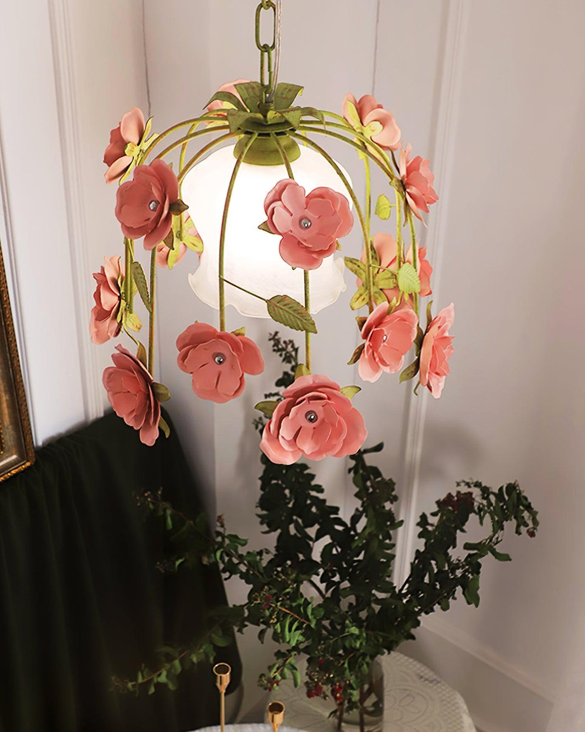 Romantische Flowers Glass Pendant Lamp — product view 7