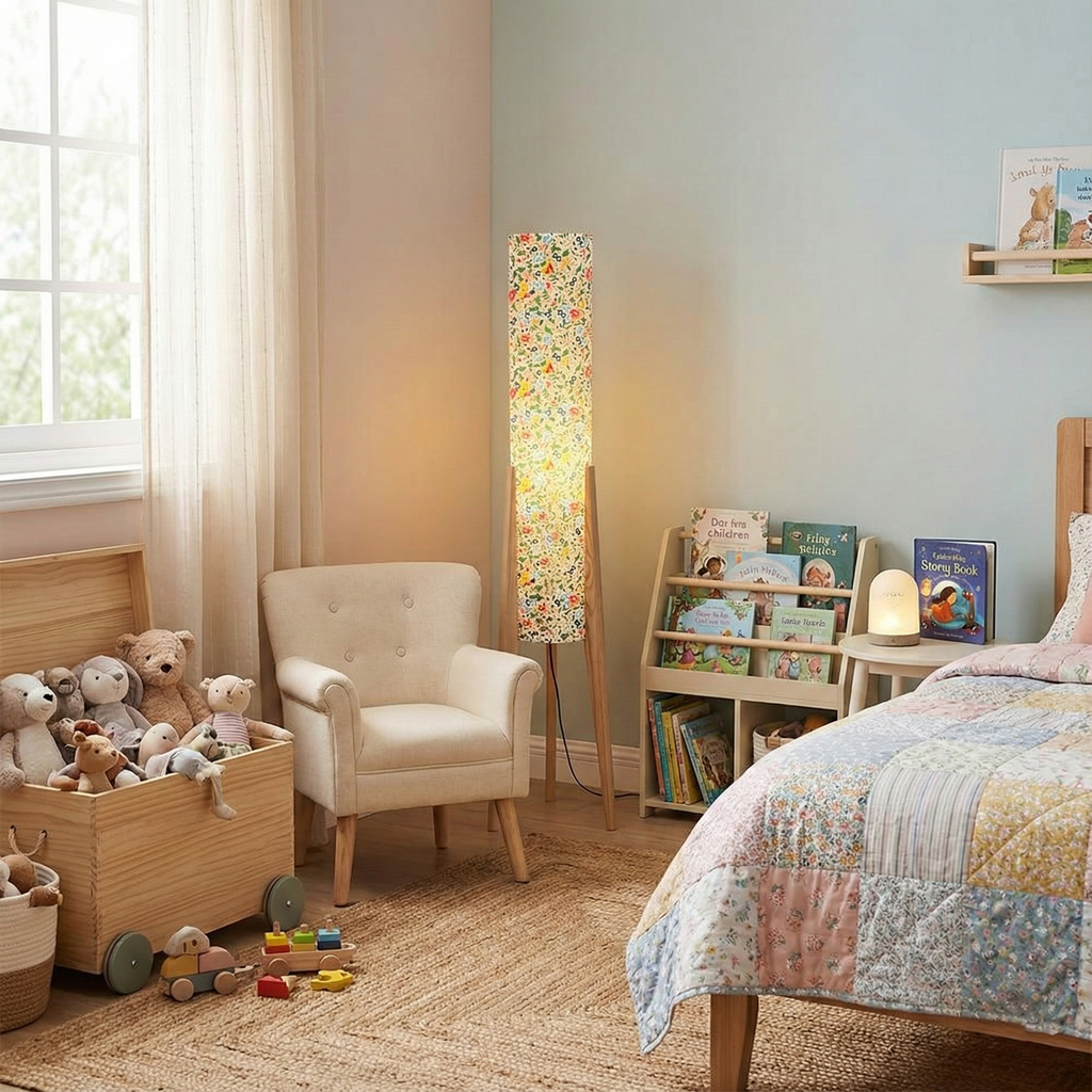 Roya Floral Wood Floor Lamp — product view 7