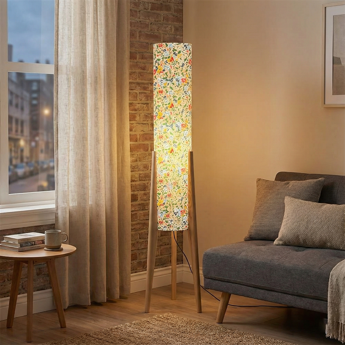 Roya Floral Wood Floor Lamp — product view 11