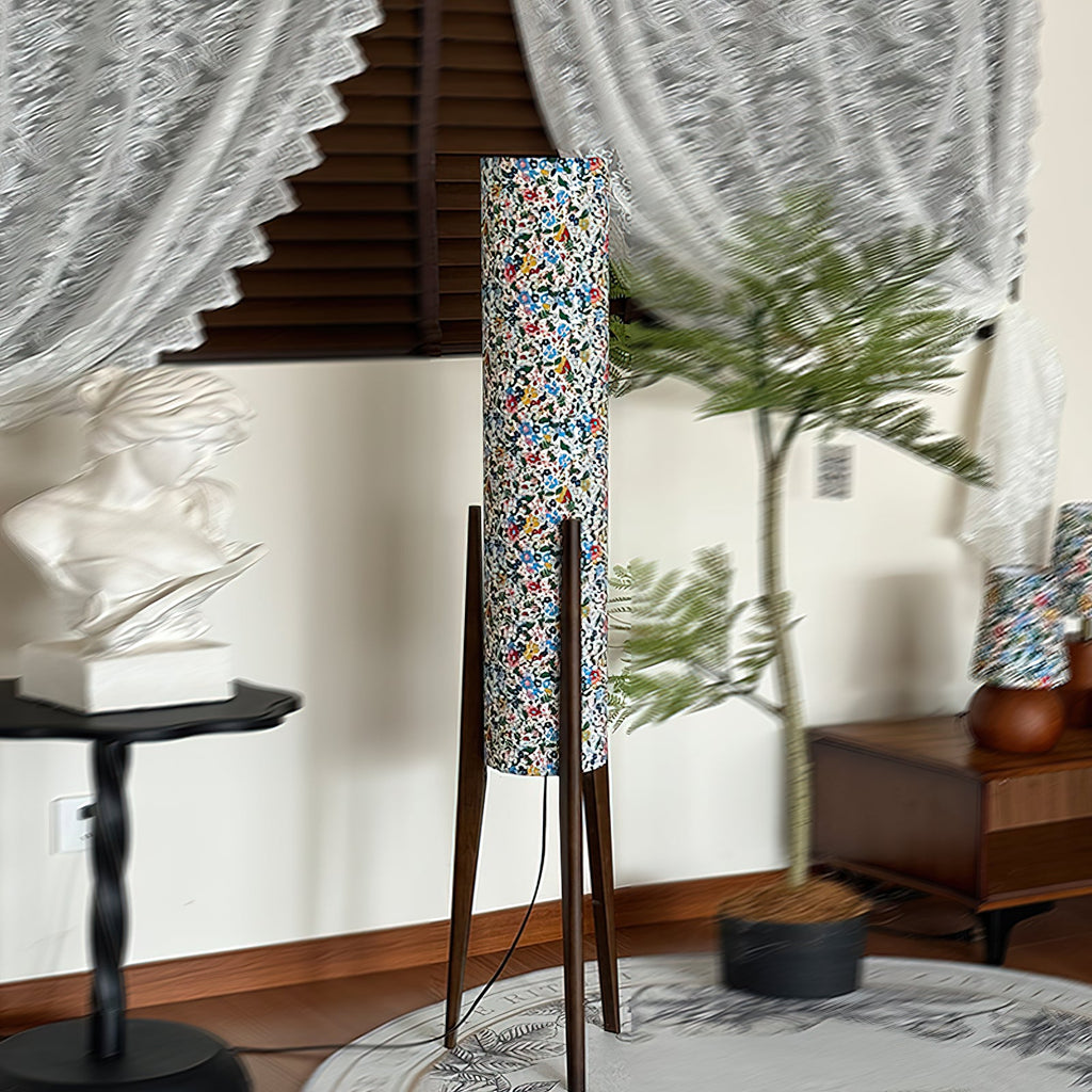 Roya Floral Wood Floor Lamp — product view 3