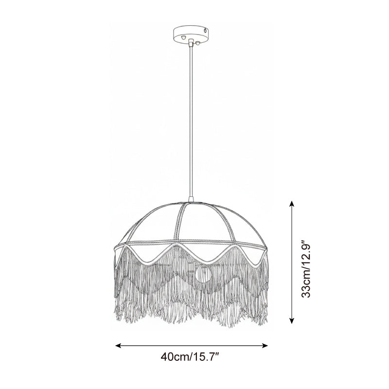 Scarlet Fringe Metal Pendant Lamp — product view 5