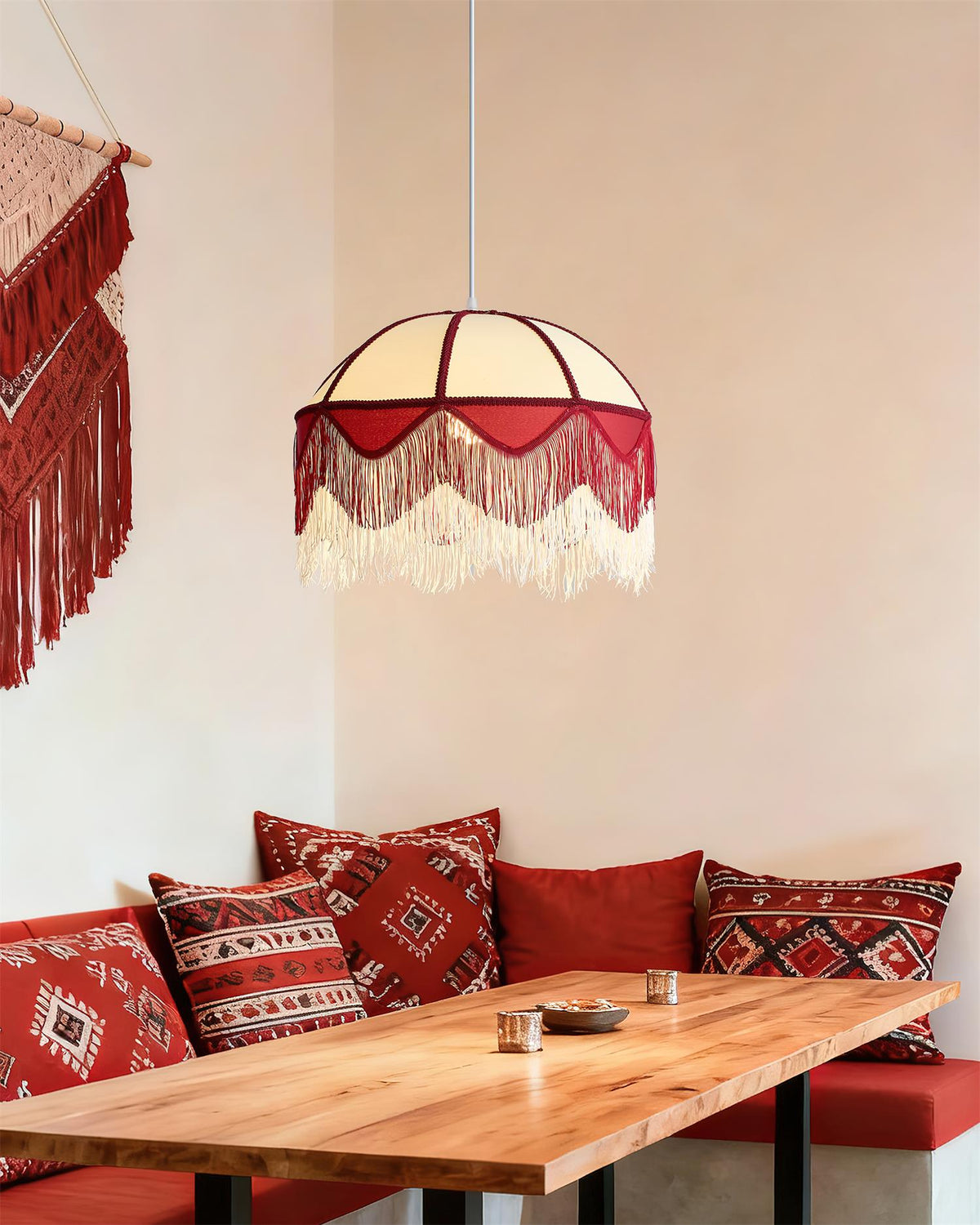Scarlet Fringe Metal Pendant Lamp — product view 6