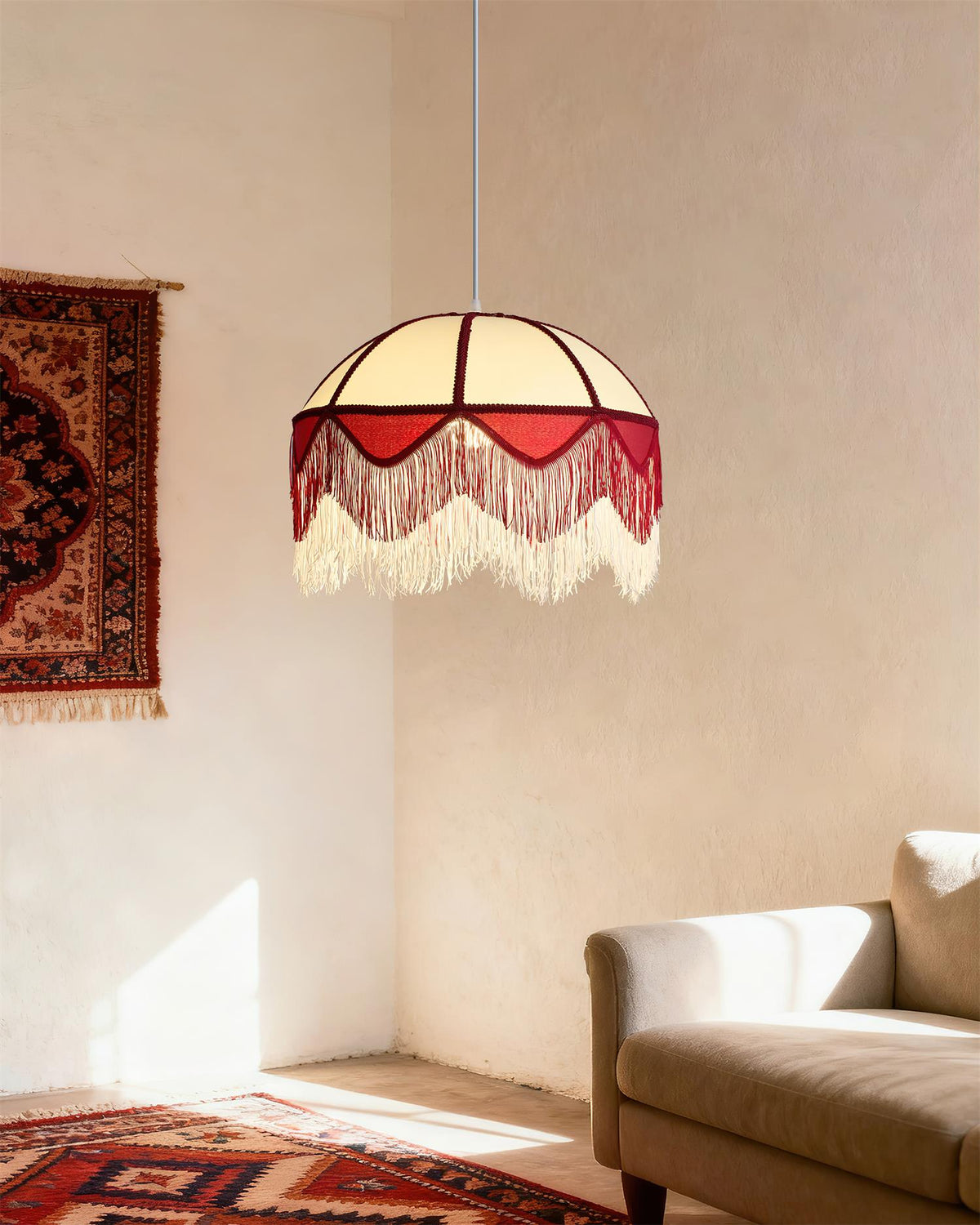 Scarlet Fringe Metal Pendant Lamp — product view 9