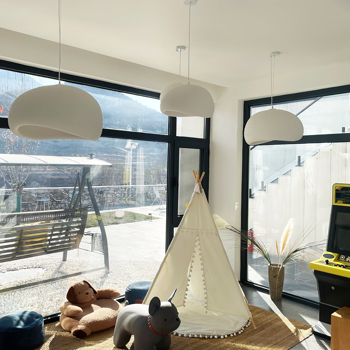 Sculptural Cloud Sphere Pendant Light
