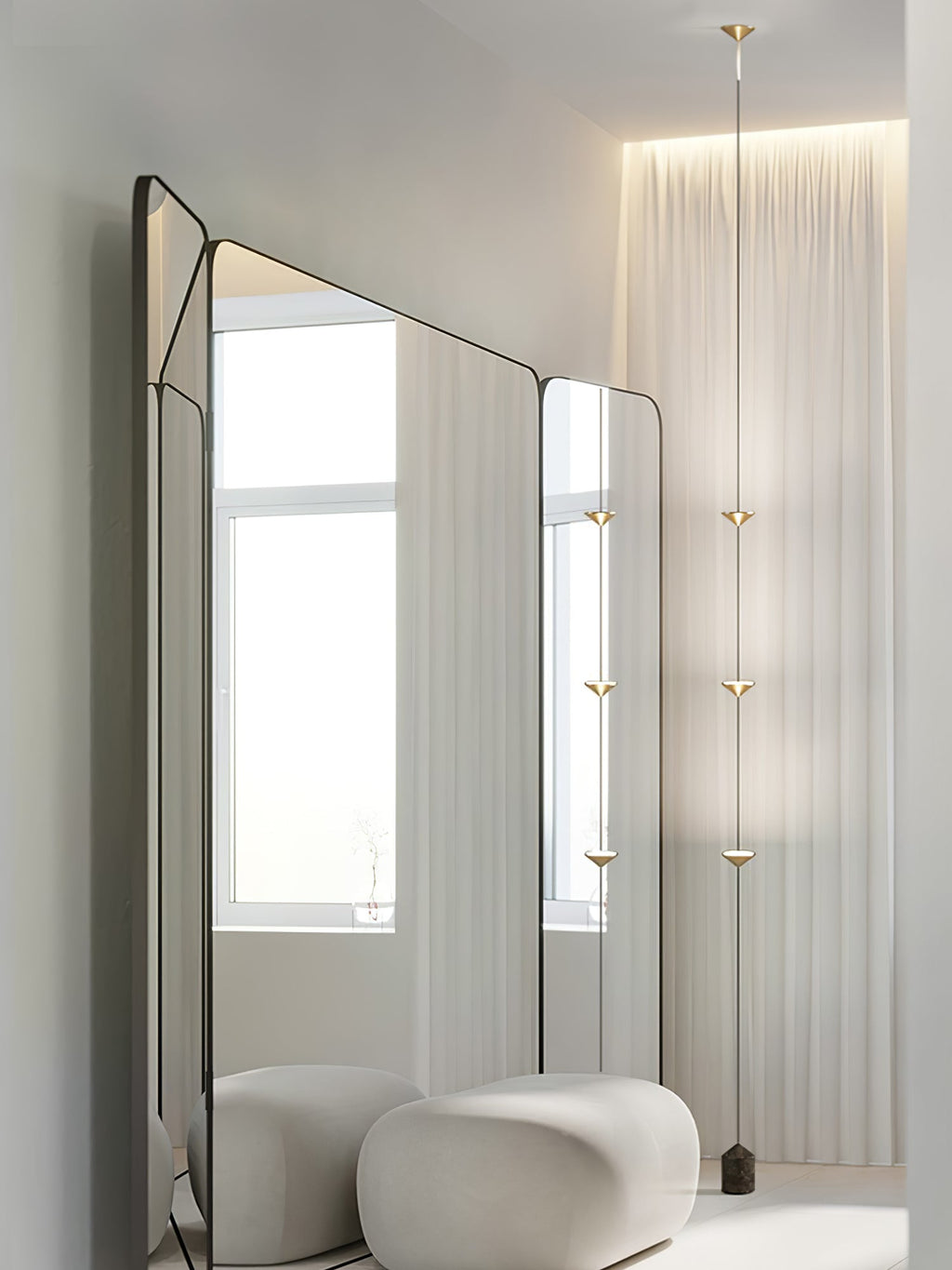 Sculptural Marble Base Floor Lamp