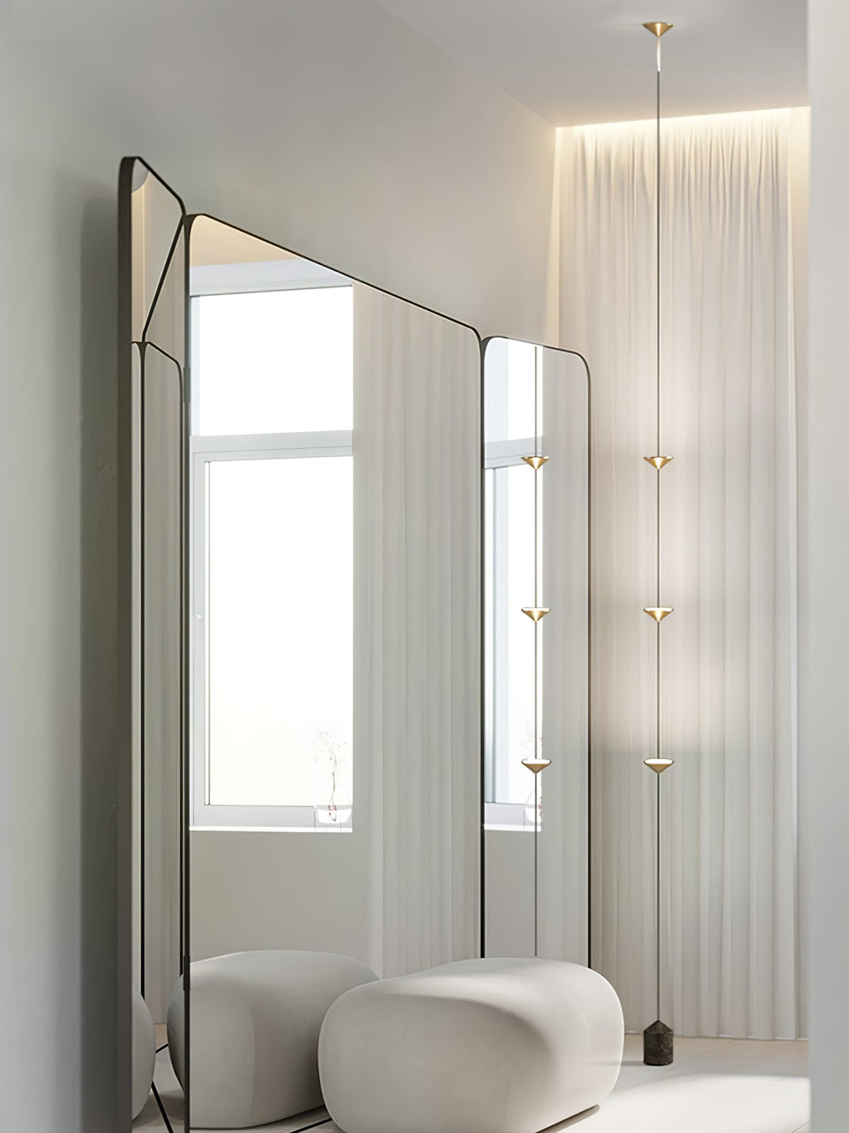 Sculptural Marble Base Floor Lamp