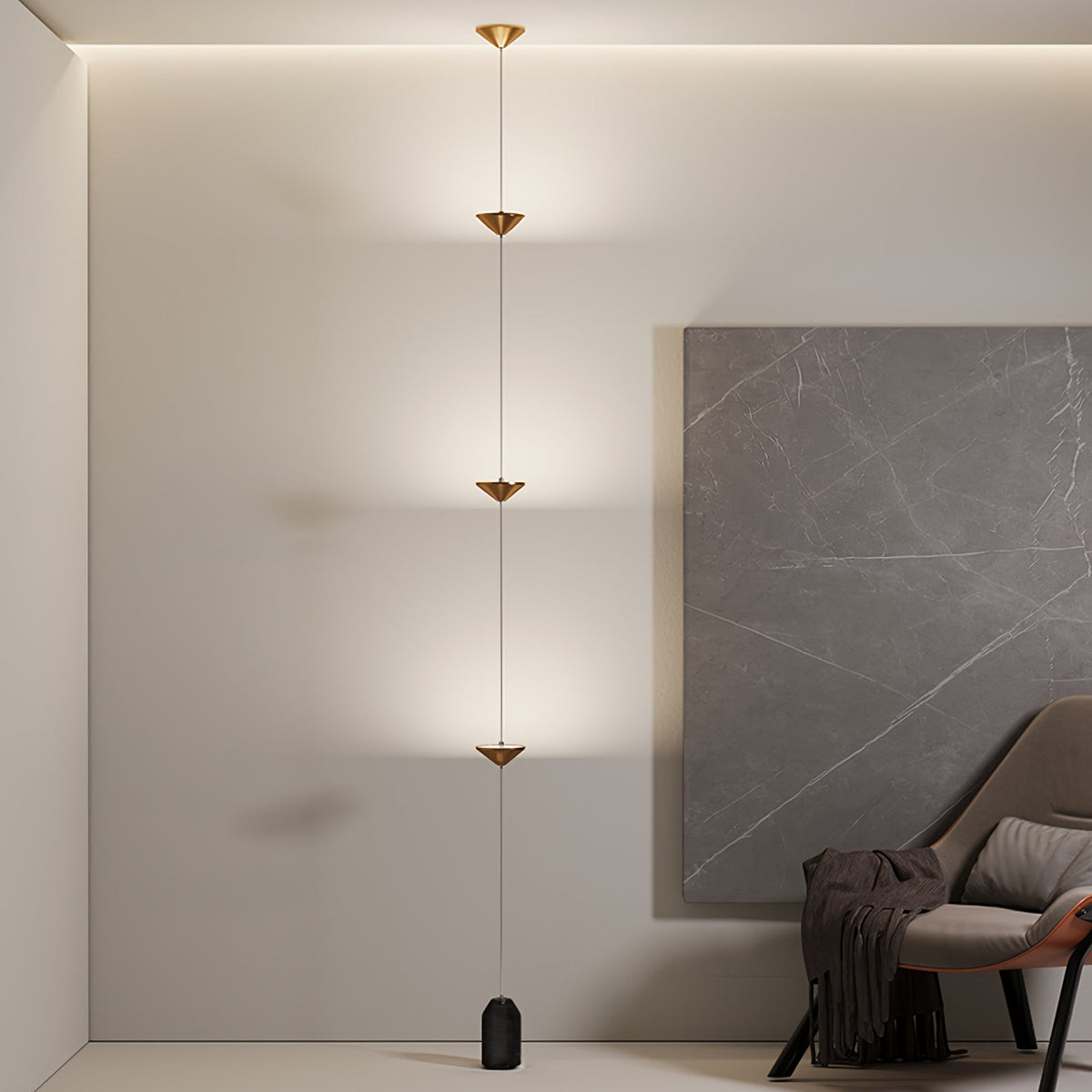 Sculptural Marble Base Floor Lamp