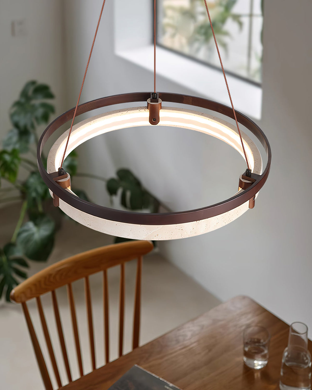 Selvino Travertine Chandelier — product view 3