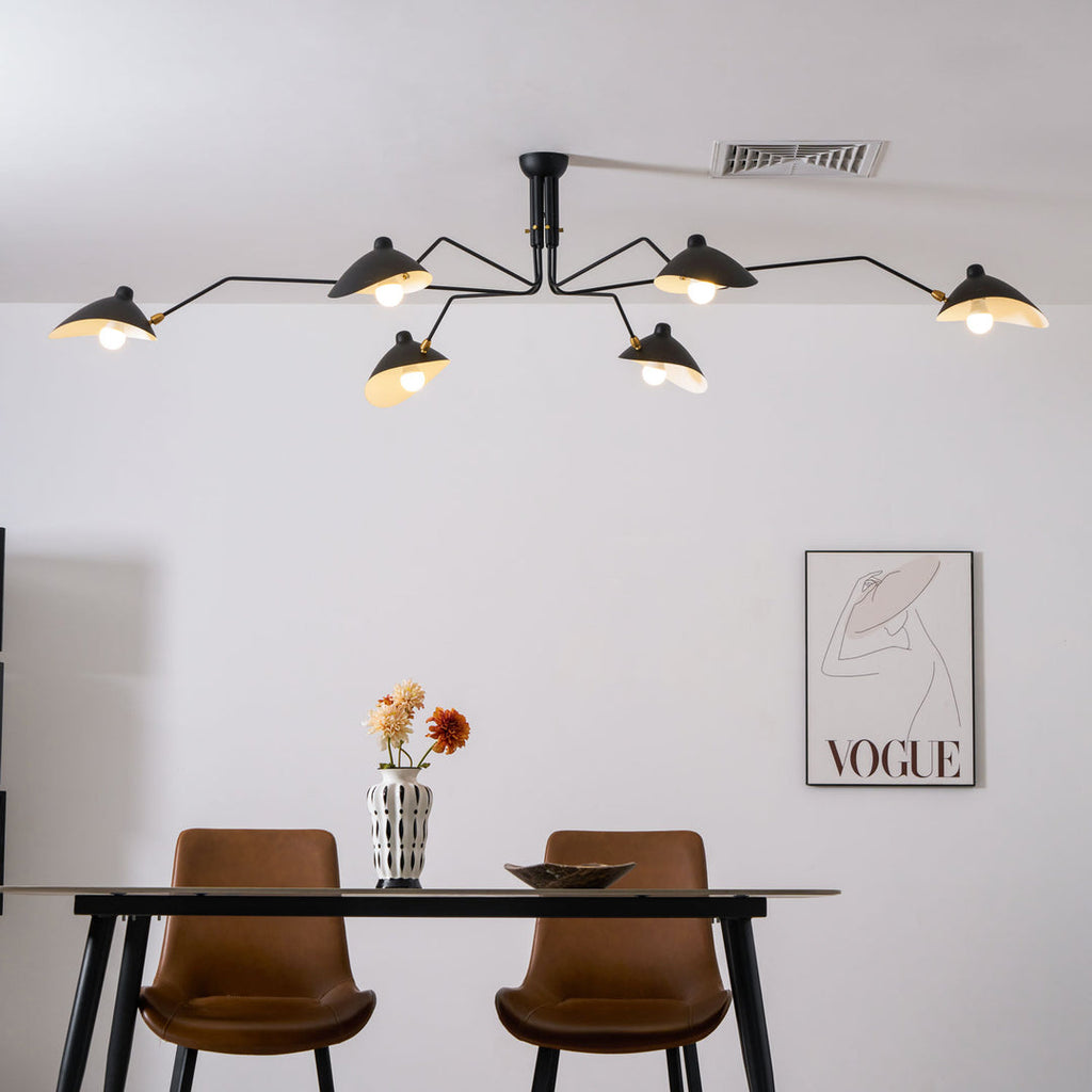 Serge Mouille Multi-Arm Spider Ceiling Light