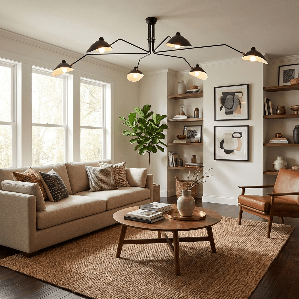 Serge Mouille Multi-Arm Spider Ceiling Light