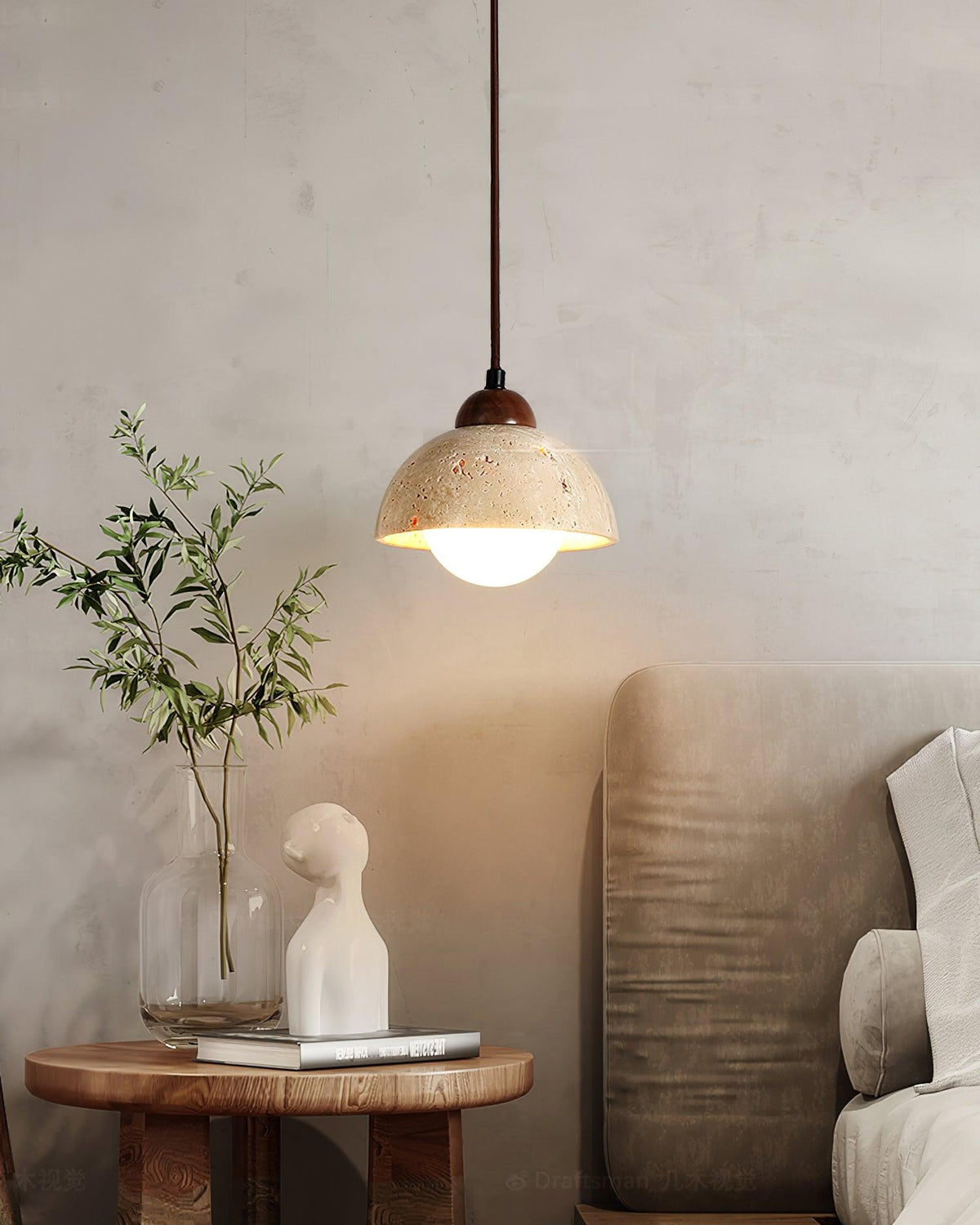Soren Travertine Pendant Lamp — product view 6