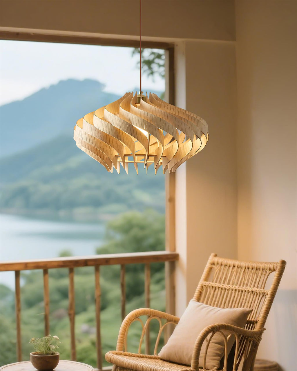 Spirawood Wood Pendant Lamp — product view 9