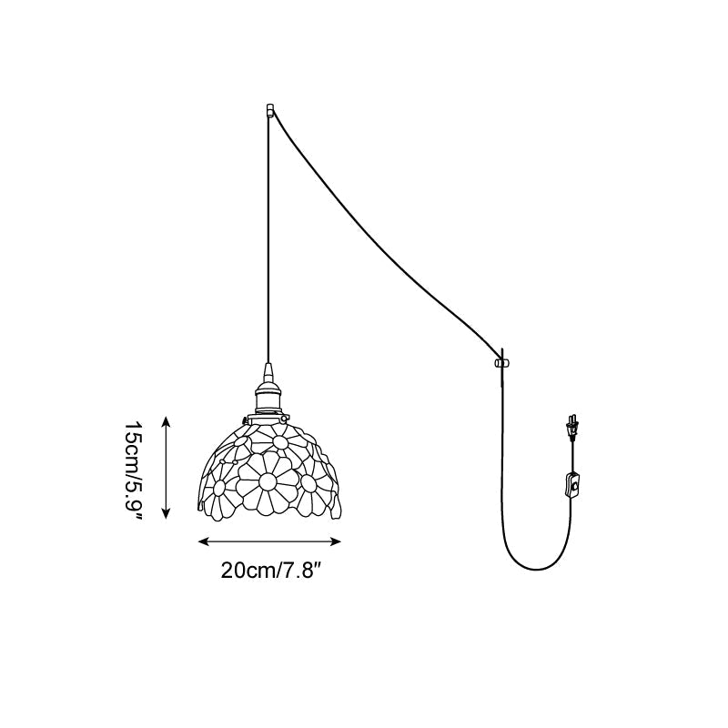 Suka Floral Plug In Glass Pendant Lamp — product view 5