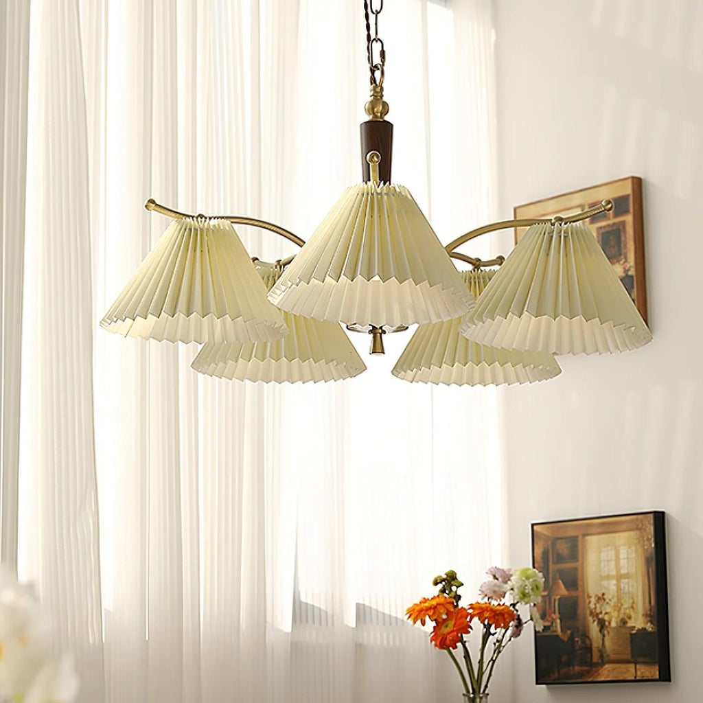 Suki Pleated Wood Chandelier — product view 13