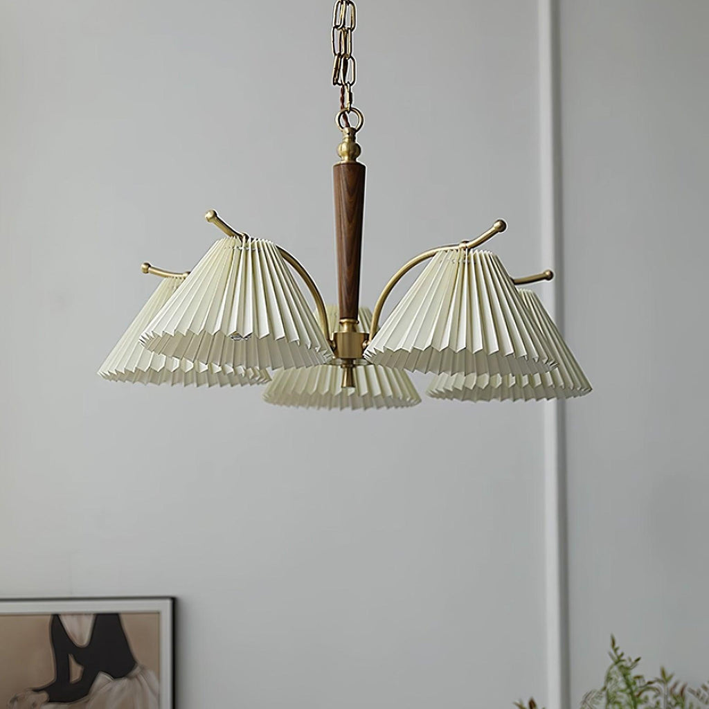 Suki Pleated Wood Chandelier — product view 14