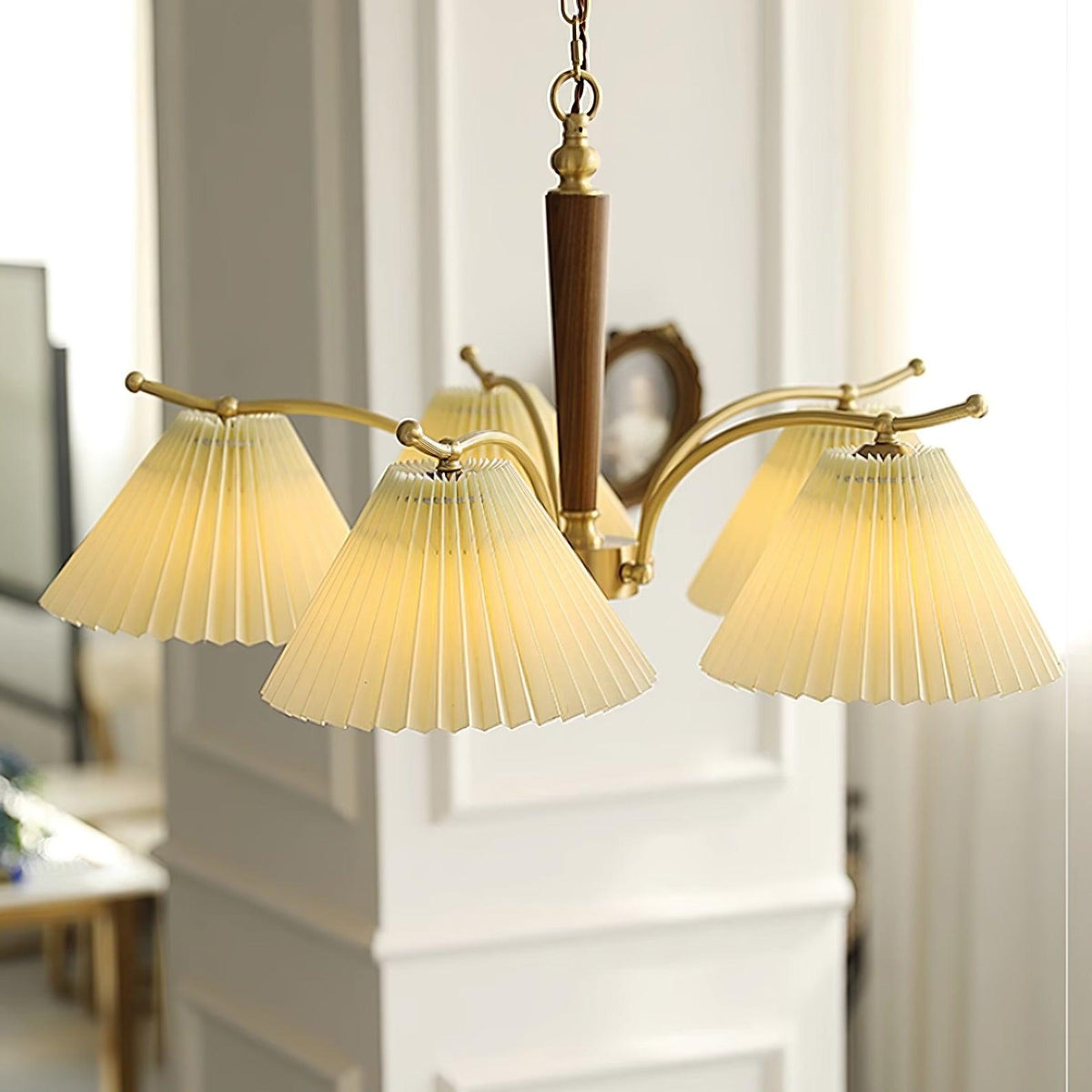Suki Pleated Wood Chandelier — product view 18