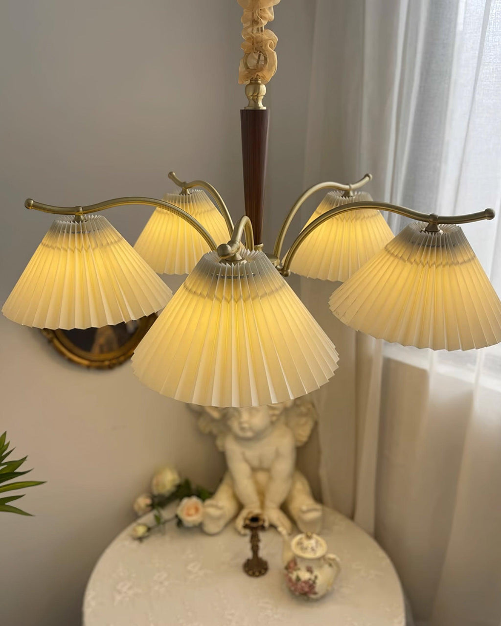 Suki Pleated Wood Chandelier — product view 22