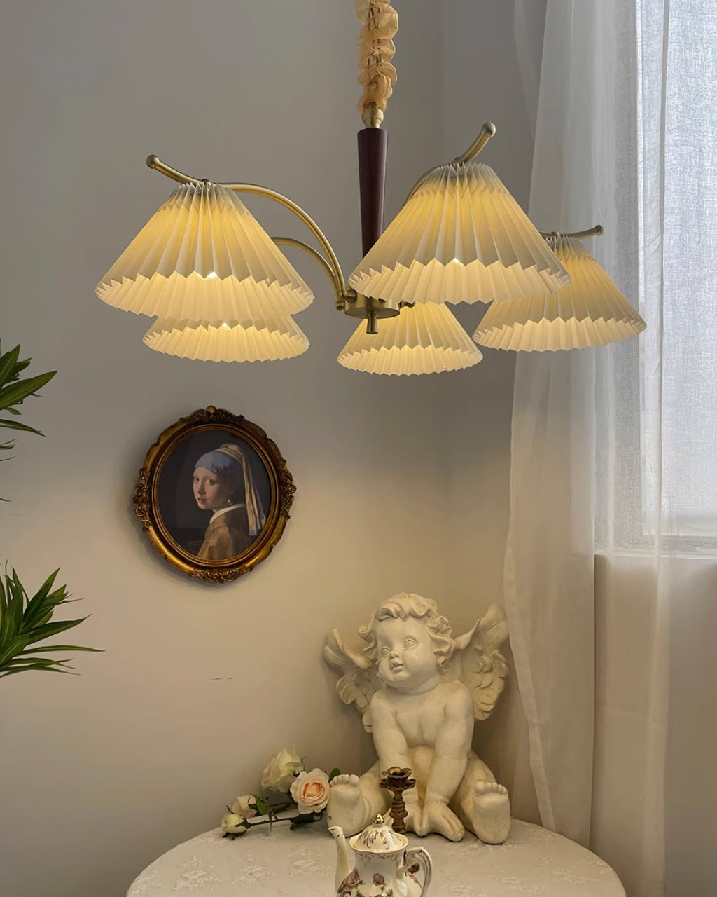 Suki Pleated Wood Chandelier — product view 23