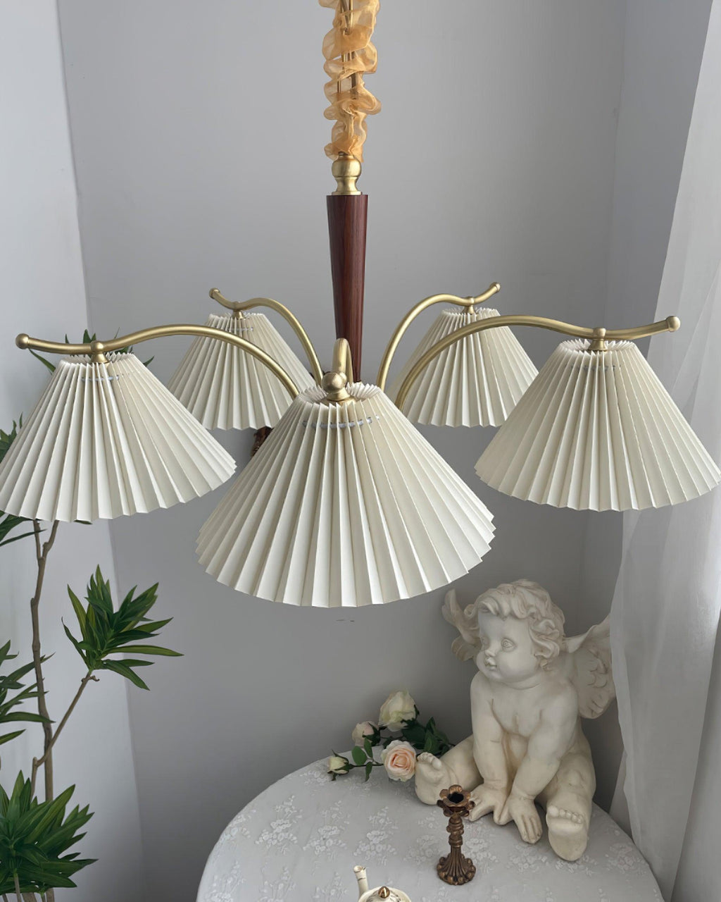 Suki Pleated Wood Chandelier — product view 24