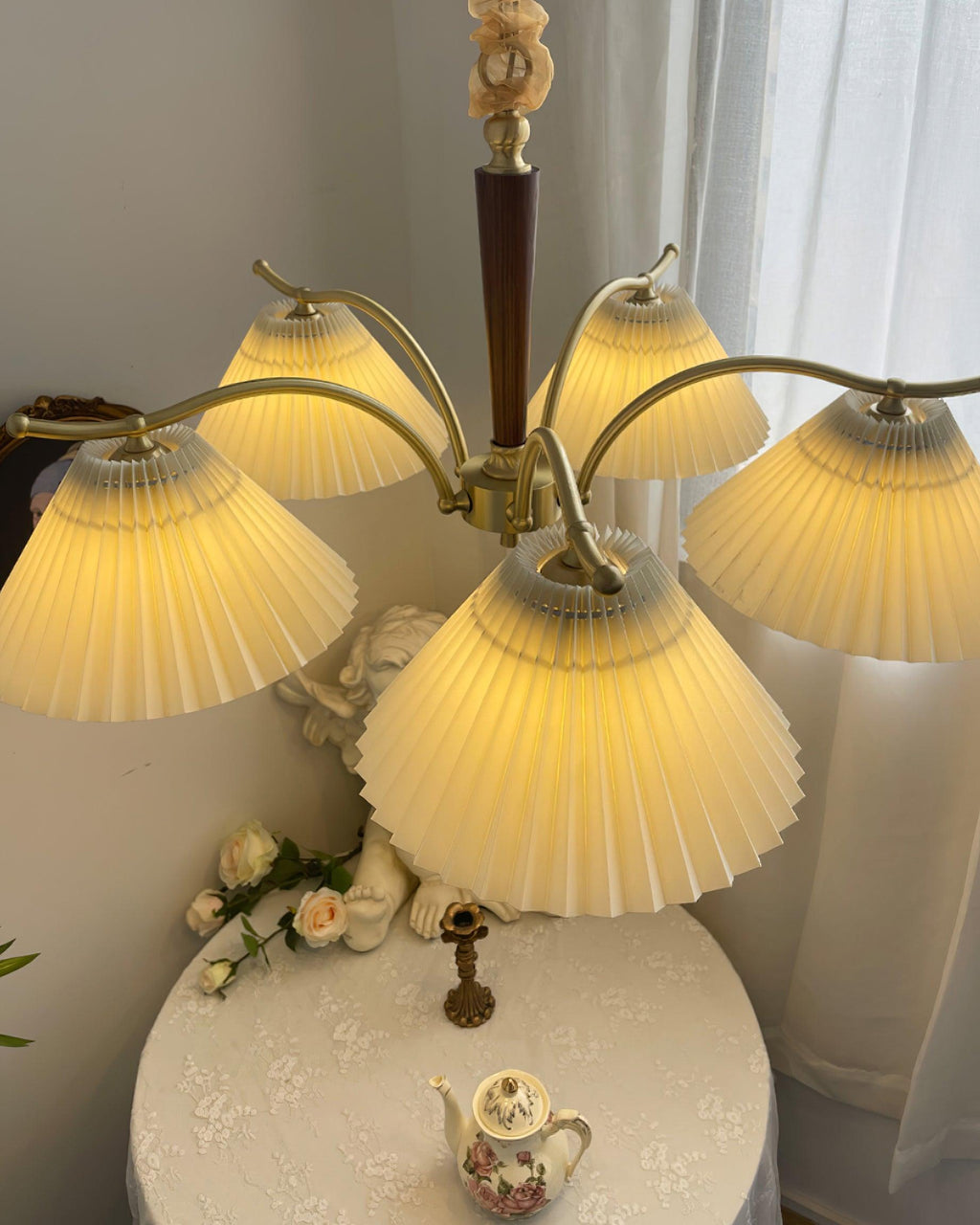 Suki Pleated Wood Chandelier — product view 25