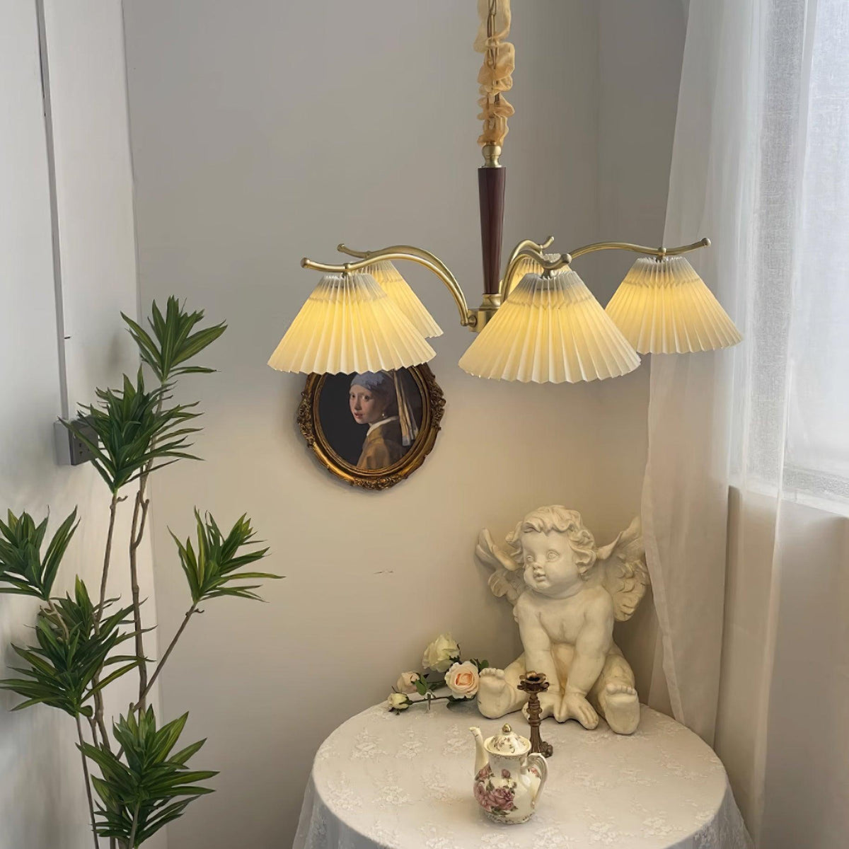 Suki Pleated Wood Chandelier — product view 26