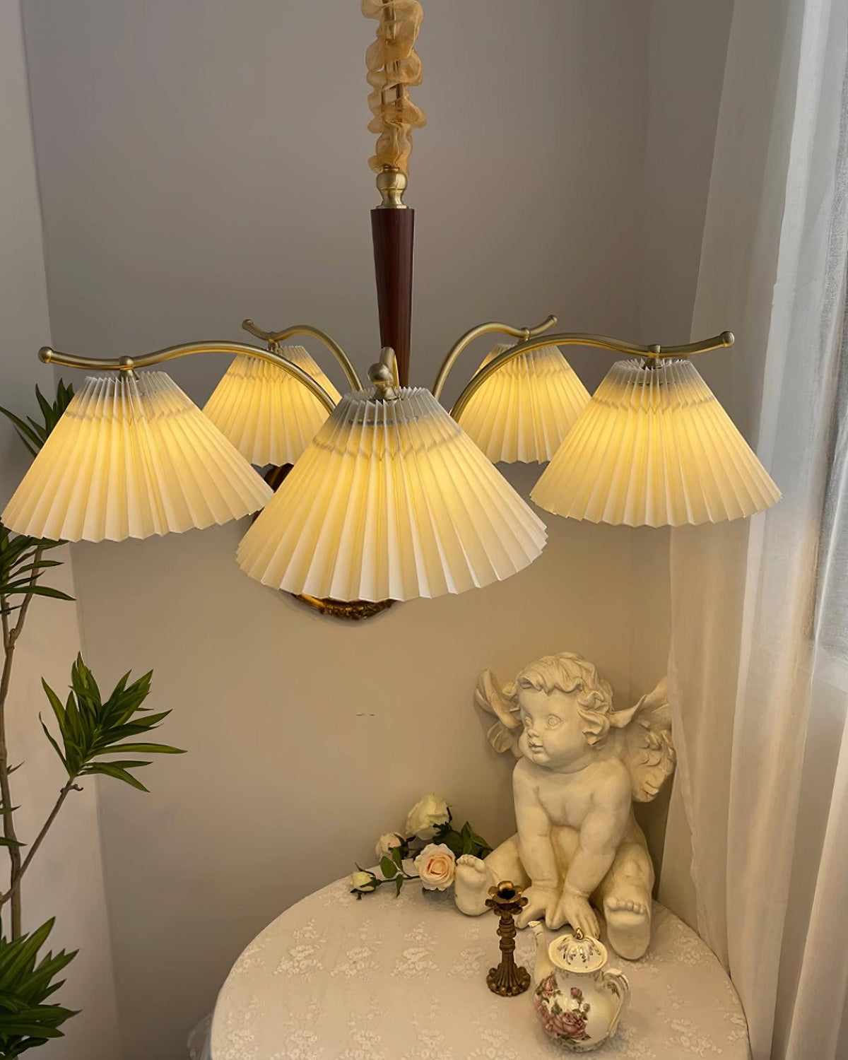 Suki Pleated Wood Chandelier — product view 27