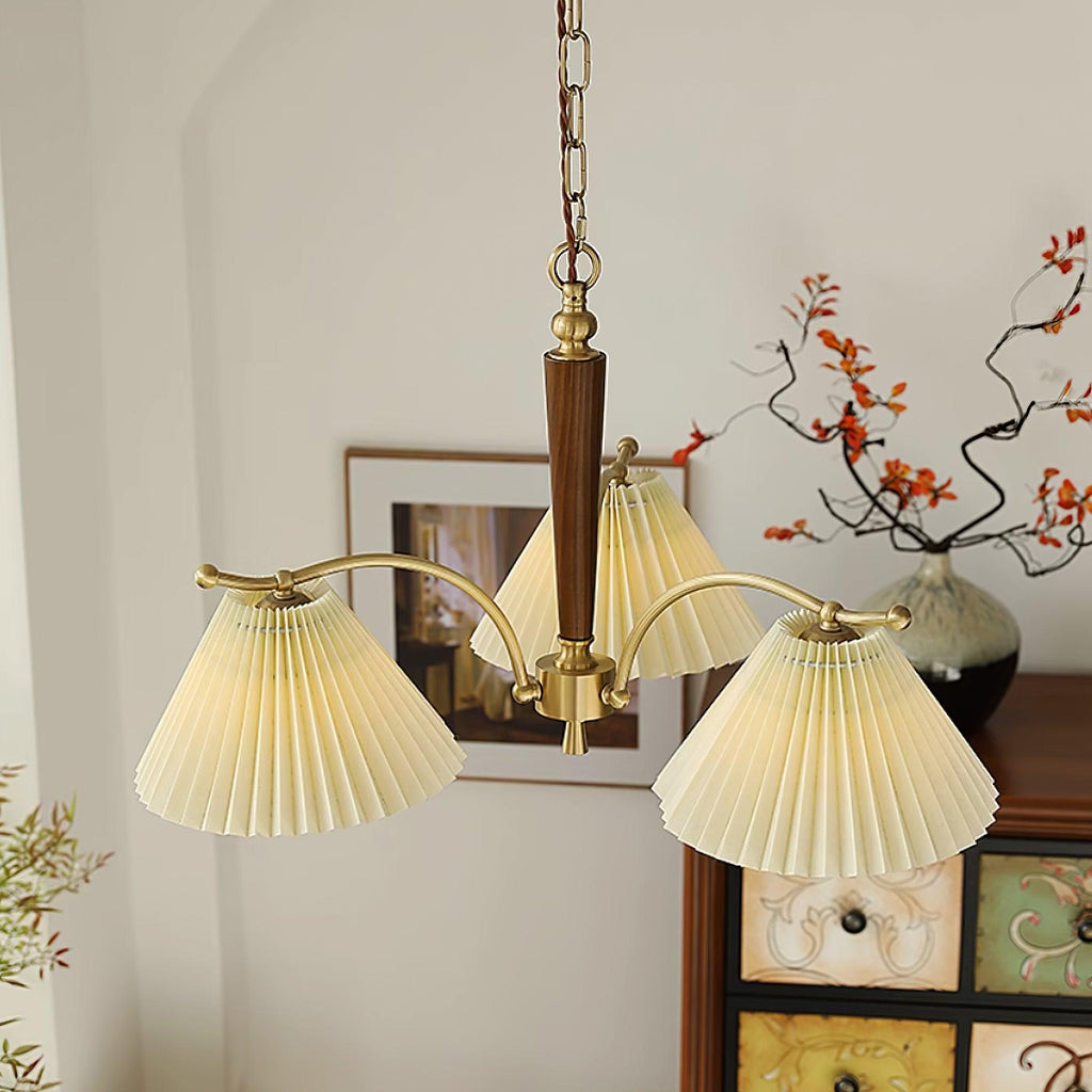 Suki Pleated Wood Chandelier — product view 4