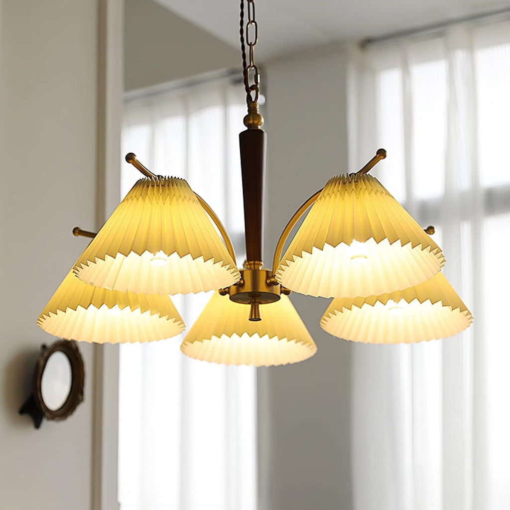 Suki Pleated Wood Chandelier — product view 7
