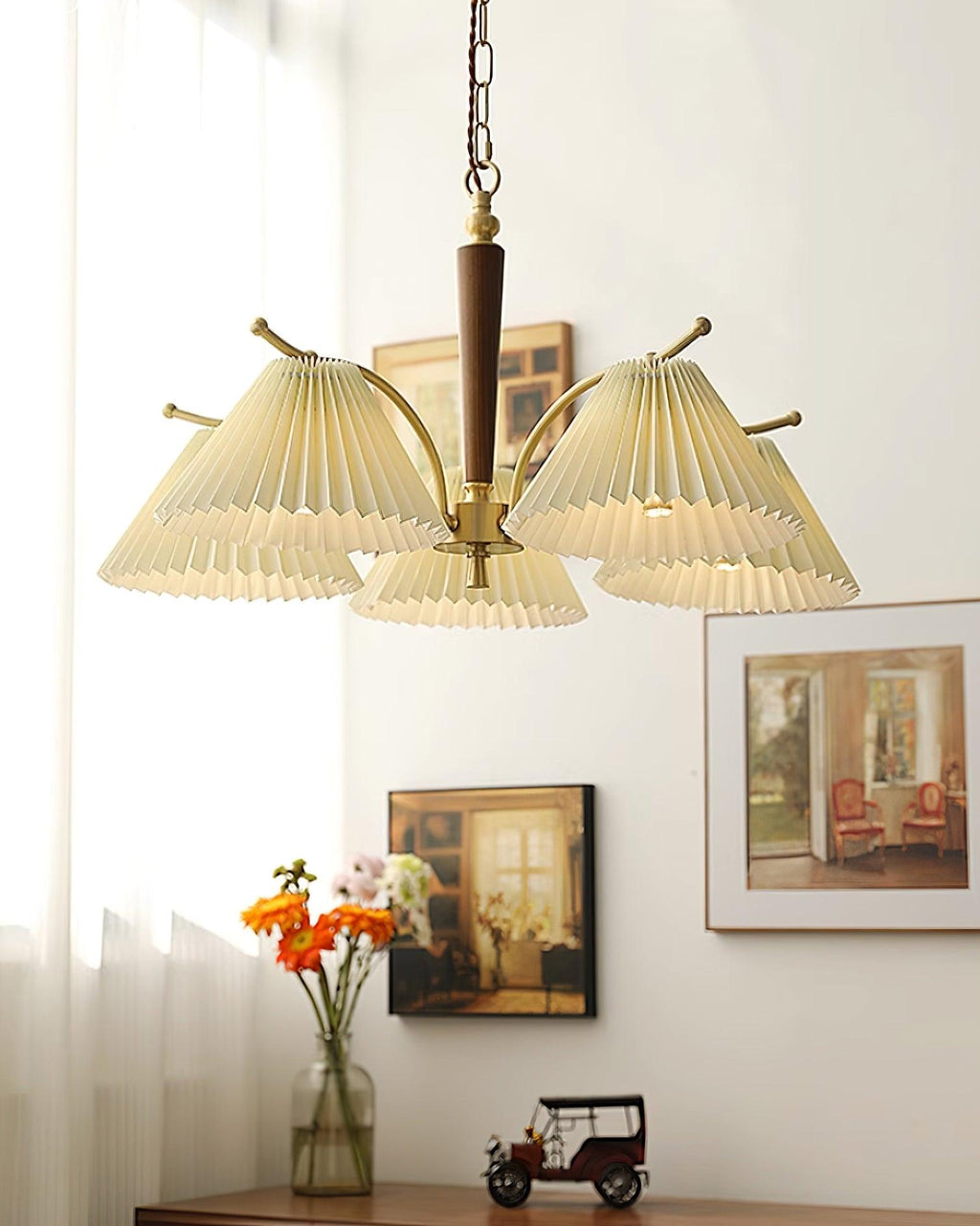 Suki Pleated Wood Chandelier — product view 8