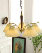 Suki Pleated Wood Chandelier — product view 9