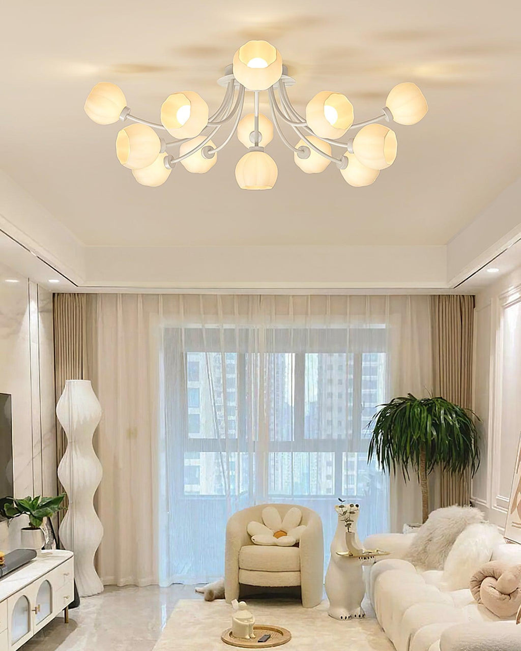 Taras Flower Glass Ceiling Lamp — product view 8
