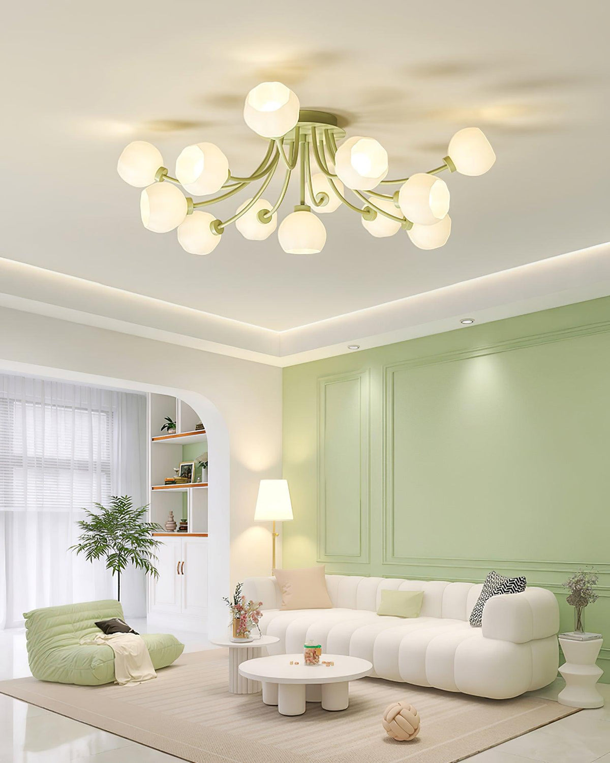 Taras Flower Glass Ceiling Lamp — product view 3