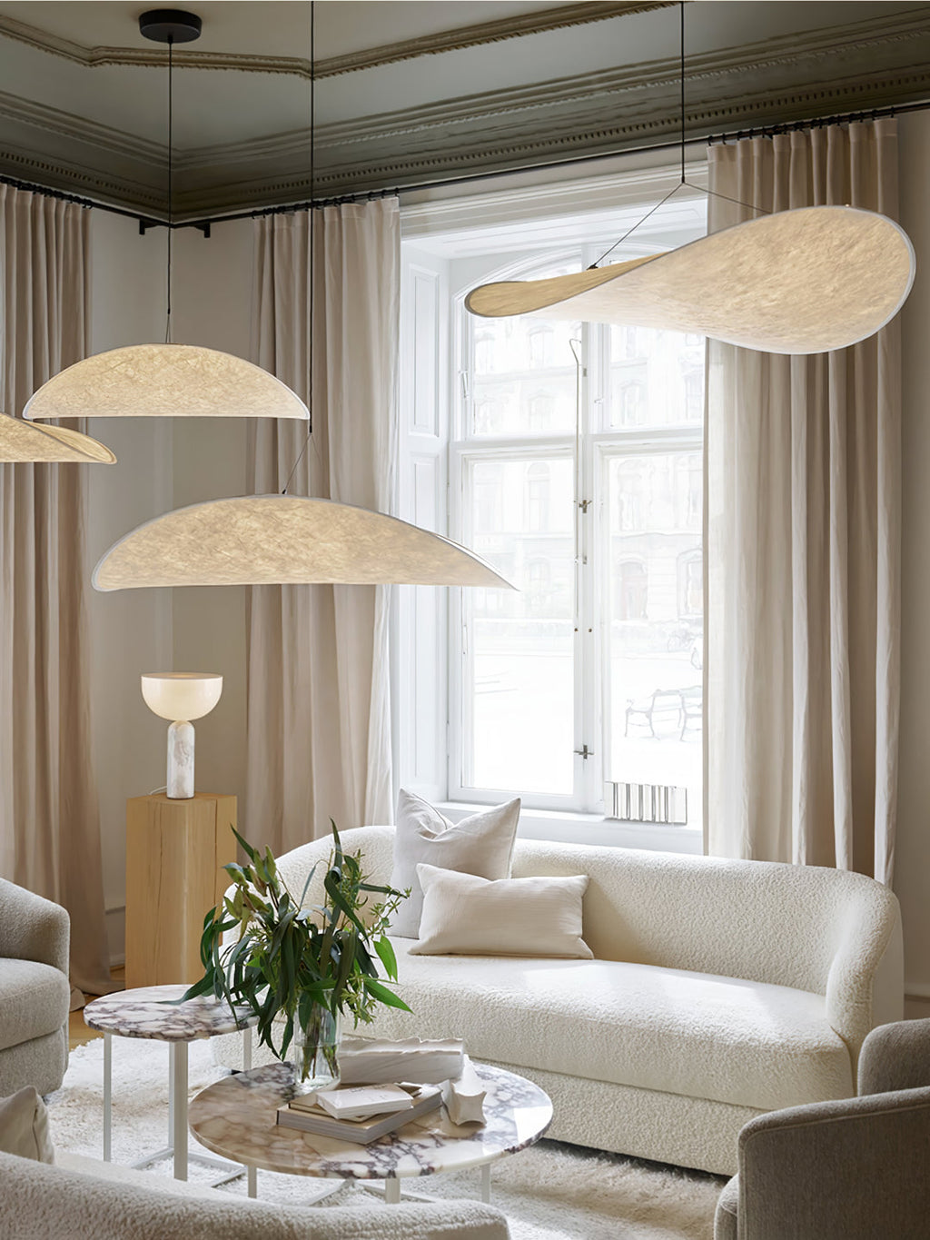 Tense Sculptural Tyvek Cloud Pendant Light