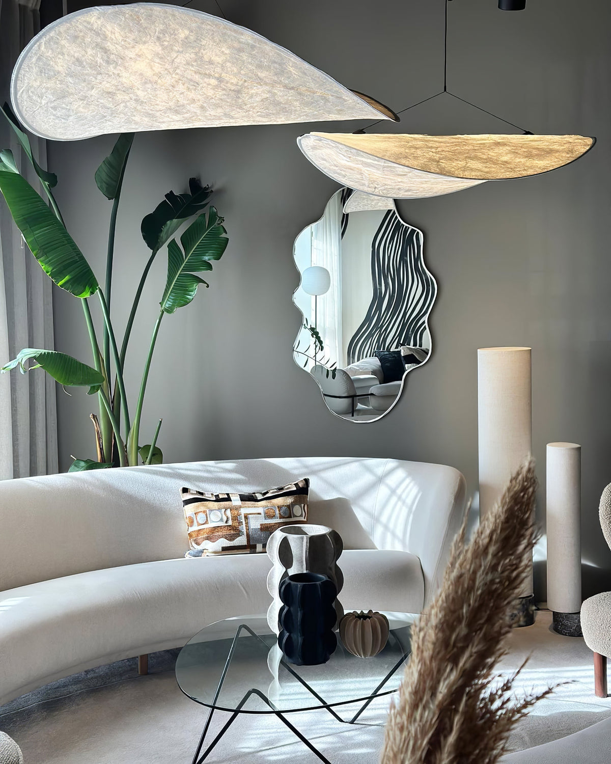 Tense Sculptural Tyvek Cloud Pendant Light