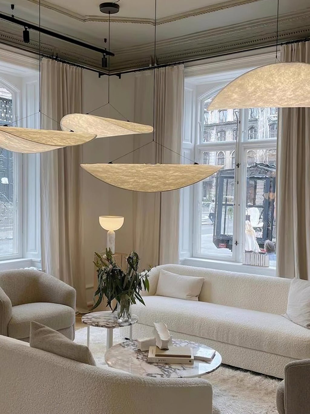 Tense Sculptural Tyvek Cloud Pendant Light