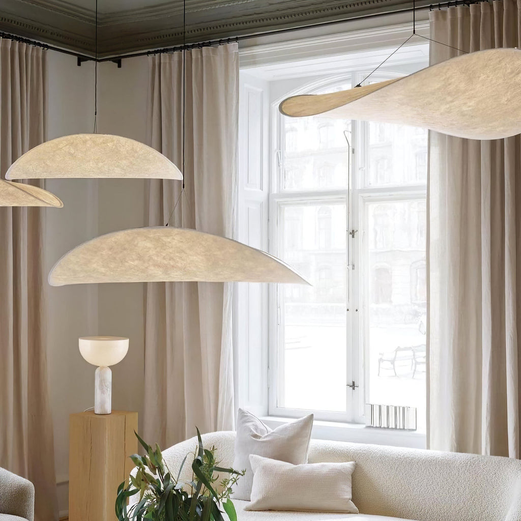 Tense Sculptural Tyvek Cloud Pendant Light