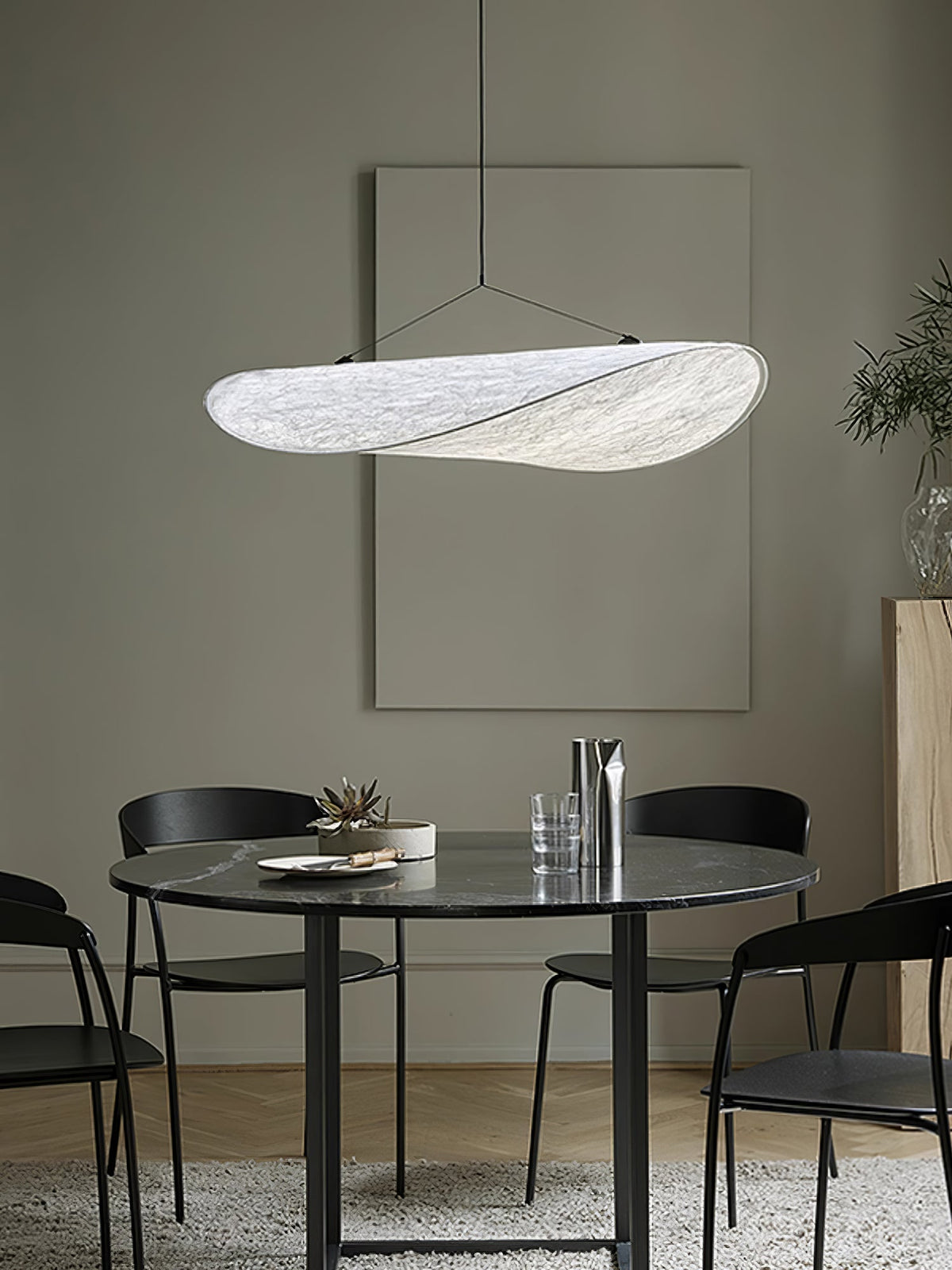 Tense Sculptural Tyvek Cloud Pendant Light