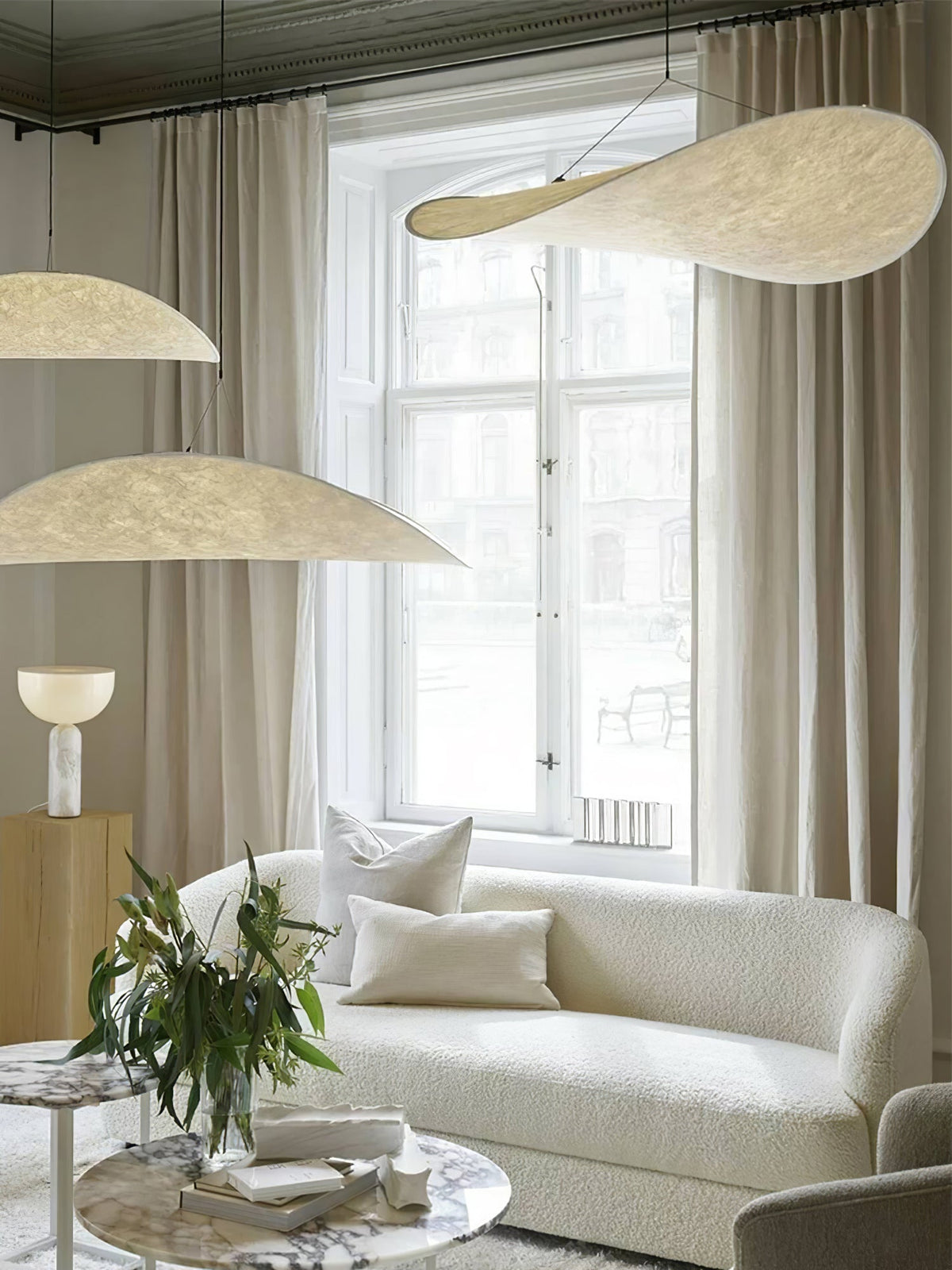 Tense Sculptural Tyvek Cloud Pendant Light