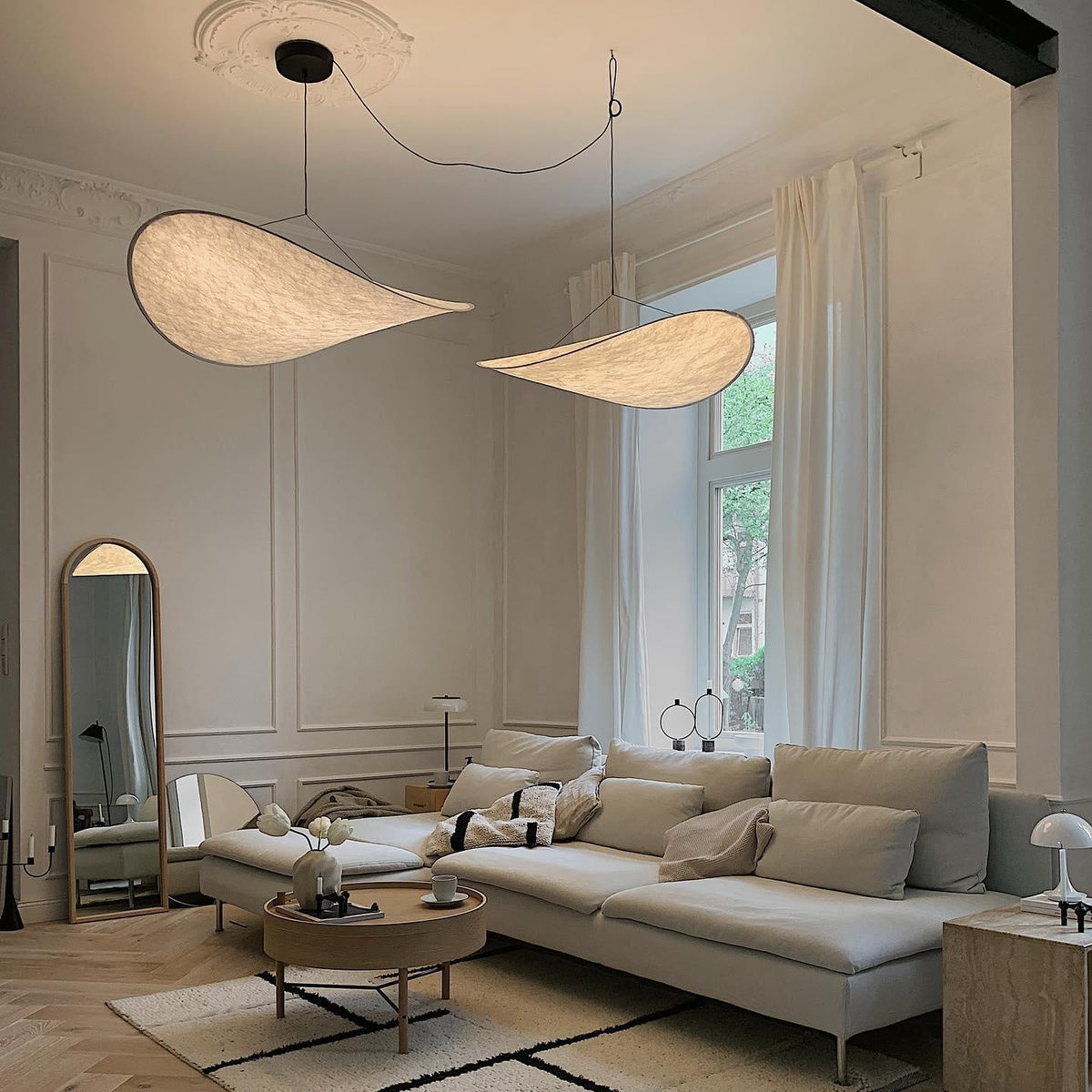 Tense Sculptural Tyvek Cloud Pendant Light